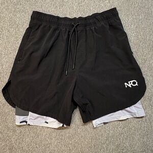 NFQ Never F*cking Quit Liner Training Shorts Pockets Mens 2-in-1 Compression L